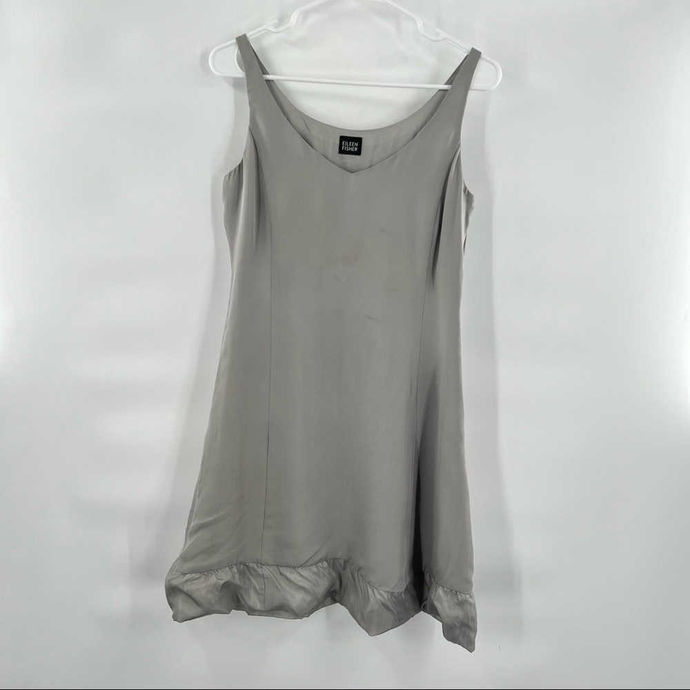 Eileen Fisher grey fit flare sleeveless dress size M